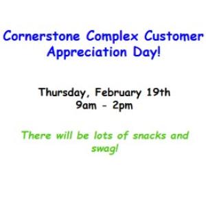 Details of Customer Appreciation Day at Cornerstone Complex on February 19th in Englewood, Florida