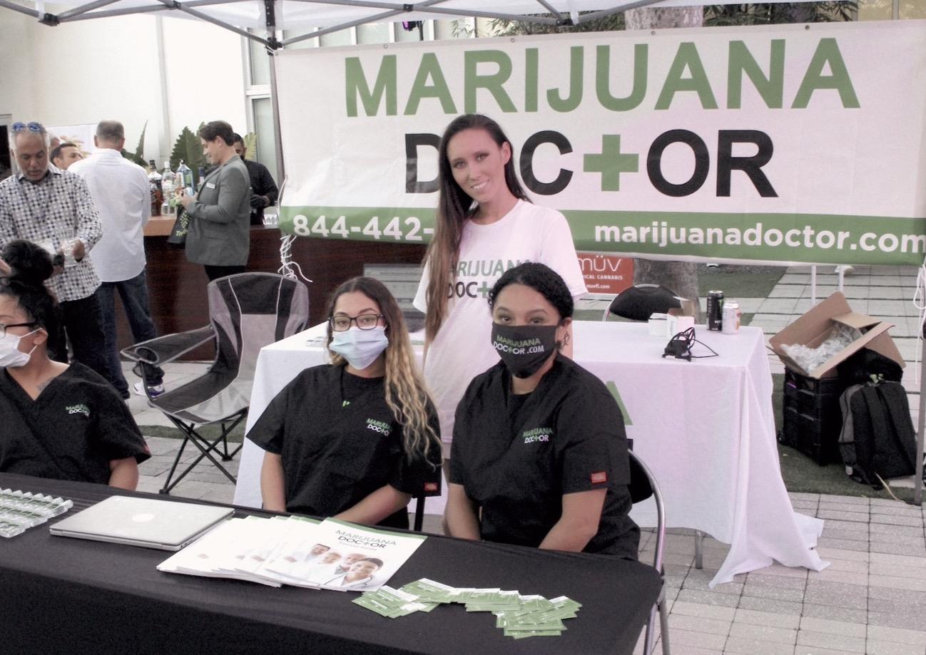 Marijuana Doctor female patient care representatives & marketing manager Nicole Plunkett at the Cannabis Lab sports event in Miami, Florida