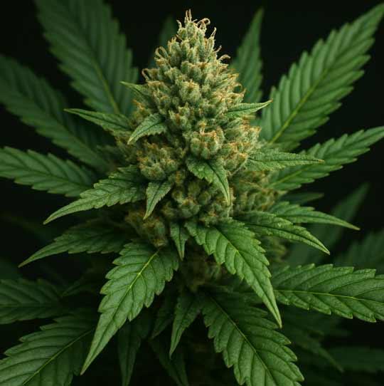 Close up of a healthy cannabis plant