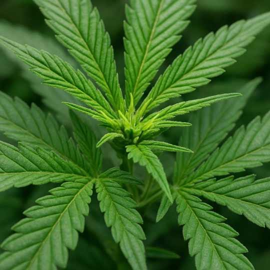 A closeup of a cannabis plant.