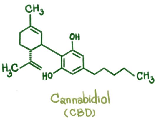 Chemical diagram of Cannabidiol (CBD)